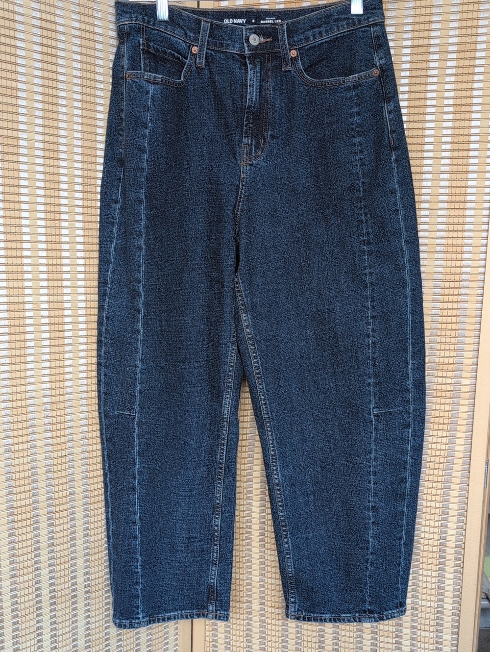 Old Navy Women's Dark Blue Barrel Leg Jeans - Picture 1 of 10